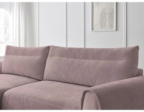 Világos rózsaszín sarokkanapé Aden – Bobochic Paris