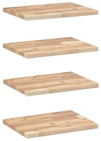 4 db kezeletlen tömör akácfa függőpolc 40 x 30 x 2 cm