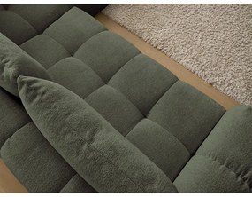 Zöld zsenília kinyitható-tárolóhelyes sarokkanapé (jobb oldali-L alakú) Everest – Bobochic Paris