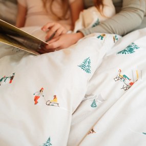Goldea karácsonyi pamut ágyneműhuzat - téli örömök 140 x 200 és 70 x 90 cm