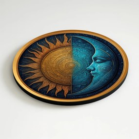 DUBLEZ | Fából készült kép - Nap és Hold