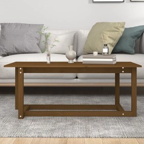 Mézbarna tömör fenyőfa dohányzóasztal 110 x 55 x 45 cm