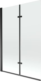 Mexen Castor, 2 szárnyas kádparaván 120 x 150 cm, 6 mm átlátszó üveg, fekete profil, 892-120-002-70-00
