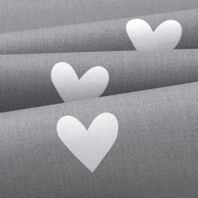 Goldea gyermek körgumis pamut lepedő kiságyba - szívecskék, szürke alapon 60 x 120 cm