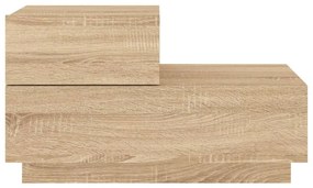 sonoma tölgy színű éjjeliszekrény LED-ekkel 70 x 36 x 40,5 cm
