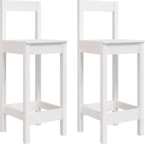 vidaXL 2 db fehér tömör fenyőfa bárszék 40 x 41,5 x 112 cm