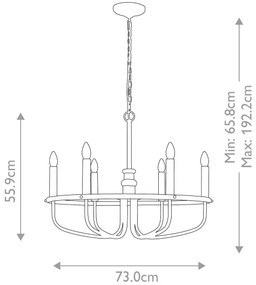 Kichler KL-CAPITOL-HILL6-PNBR - Csillár láncon CAPITOL HILL 6xE14/40W/230V