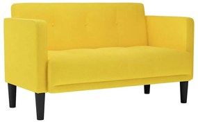 vidaXL sárga szövet loveseat kanapé 111 cm