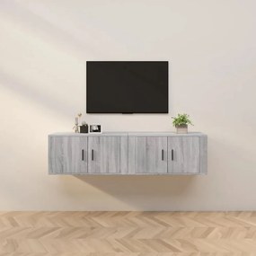 2 db szürke sonoma falra szerelhető TV-szekrény 80x34,5x40 cm