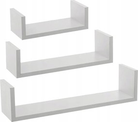 Dekoratív Fali Polc Fehér Mdf 42X10X3 CM 3 Db-os Szett