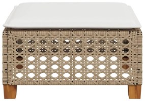 szürke polyrattan kerti ülőke párnával 63,5 x 56 x 32 cm