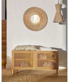 Natúr színű ülőkés cipőtartó tölgyfa dekorral Beyla – Kave Home