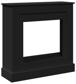 fekete szerelt fa kandallóburkolat 90 x 30 x 90 cm