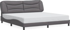 vidaXL szürke műbőr ágykeret matrac nélkül Hvar 200 x 200 cm