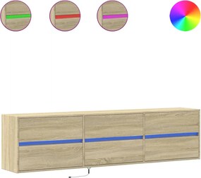 vidaXL sonoma tölgy színű falra TV-szekrény LED-del 180 x 31 x 45 cm