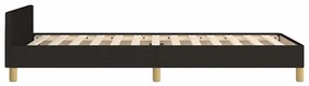 fekete szövet ágykeret fejtámlával matrac nélkül 90x190 cm