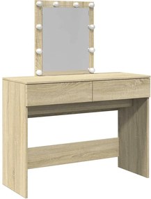 vidaXL sonoma tölgy színű fésülködőasztal LED-del 100 x 40 x 130 cm