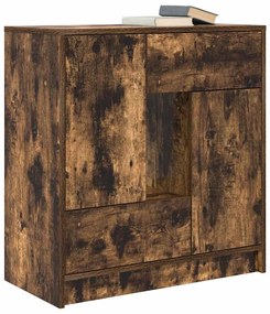 füstölt tölgy komód fiókokkal és ajtókkal 70,5x34x74,5 cm
