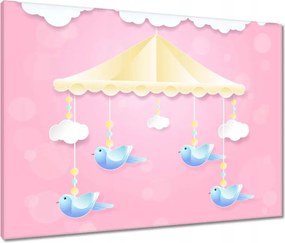 Vászonkép 80x60 Aranyos körhinta madárkákkal