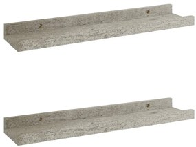 2 db betonszürke fali polc 40 x 9 x 3 cm