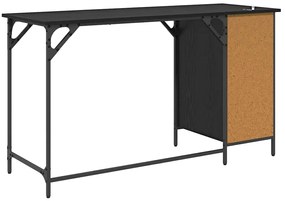 vidaXL Számítógépes asztal Fekete tölgy 131 x 48 x 75 cm Faanyag