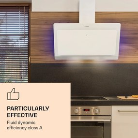 Klarstein Aurora Eco 90, páraelszívó, 550 m³/ó, 90 cm, kéményes páraelszívó, háttérvilágítás, A+