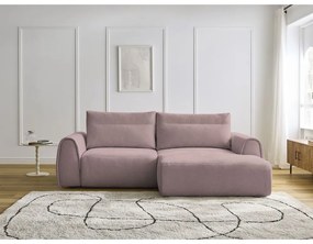 Világos rózsaszín sarokkanapé Aden – Bobochic Paris