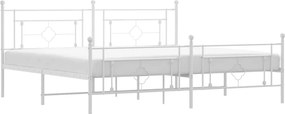 vidaXL fehér fém ágykeret fej- és lábtámlával 193 x 203 cm