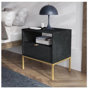 Éjjeliszekrény NOVA 56x54 cm fekete/arany