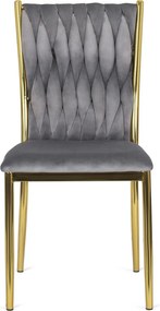 Fonott bársony szék szürke színben, DAN