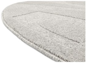 Világosszürke gyapjú kerek szőnyeg ø 120 cm Morphic Botanica – Agnella