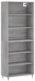 szürke sonoma szerelt fa magasszekrény 69,5x32,5x180 cm