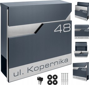 Postaláda Házszámmal, Személyre Szabható Acél Tábla