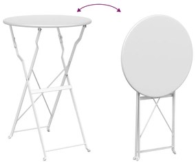 Összecsukható Bisztróasztal Fehér Ø50x71 cm Porbevonatos Acél