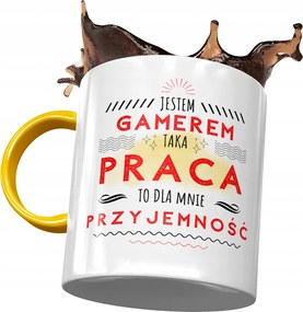 Sárga Bögre Játékosnak Ez Nekem Öröm Nyomtatott Fotóval