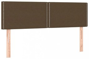 sötétbarna szövet LED-es fejtámla 144x5x78/88 cm