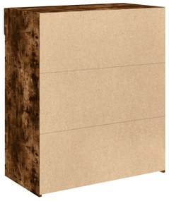 füstös tölgy színű szerelt fa tálalószekrény 80 x 42,5 x 93 cm