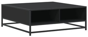 fekete szerelt fa és fém dohányzóasztal 80 x 80 x 30 cm