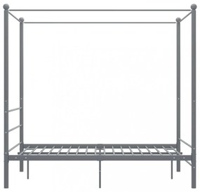 vidaXL szürke fém baldachinos ágykeret 120 x 200 cm