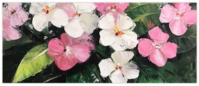 Kép - Rózsaszín és fehér virágok (120x50 cm)