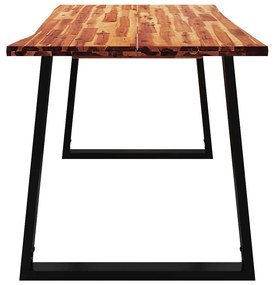 Tömör akácfa étkezőasztal természetes éllel 140 x 80 x 75 cm