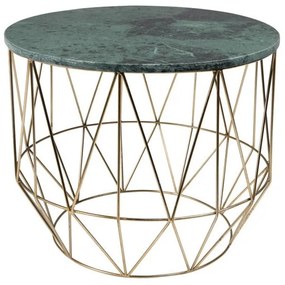 Tárolóasztal márvány lappal, ⌀ 51 cm - Dutchbone