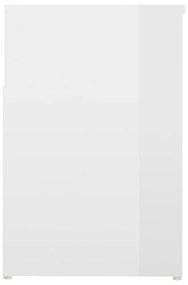 magasfényű fehér szerelt fa cipőtároló pad 80 x 30 x 45 cm