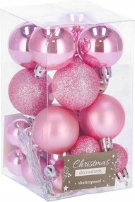 Rózsaszín Karácsonyfa Bomba 4/2,5cm Bomba 25db Törhetetlen Karácsonyfa Dekoráció