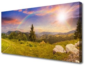 Vászonkép falra Mountain Meadow Nature Sky 125x50 cm