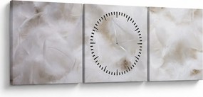 Kép - Fehér tollak (órával) (90x30 cm)