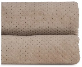 Bézs bársony steppelt ágytakaró 240x260 cm – Ixia