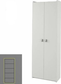 Polcos szekrény, DTD laminált, fehér, NATALI TIP 2