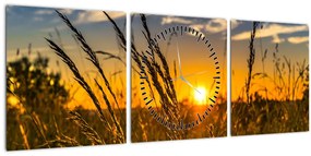 A mező naplementekor képe (órával) (90x30 cm)