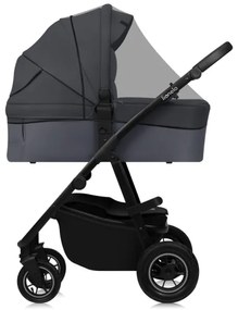 Lionelo - AMBER PLUS 2 az 1-ben kombinált babakocsi, szürke grafit